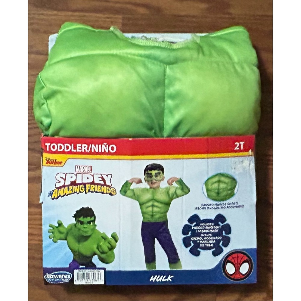 Marvel Spidey & his Amazing Friends HULK Halloween Costume Toddler Size 2T NEW